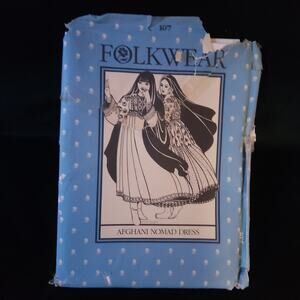 Vintage 1982 Folkwear Costume Pattern 107 Afghani Nomad Wedding Dress Template